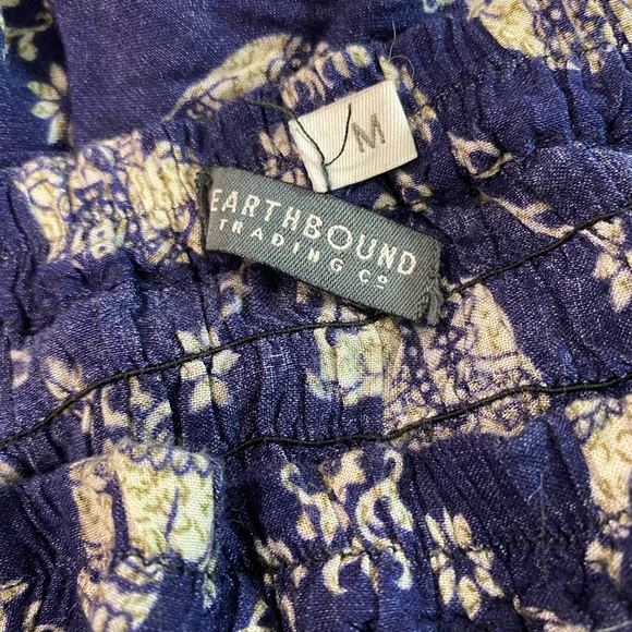 Earthbound Boho Lightweight Elephant Print wide Leg Harem Pants M - Picture 9 of 9